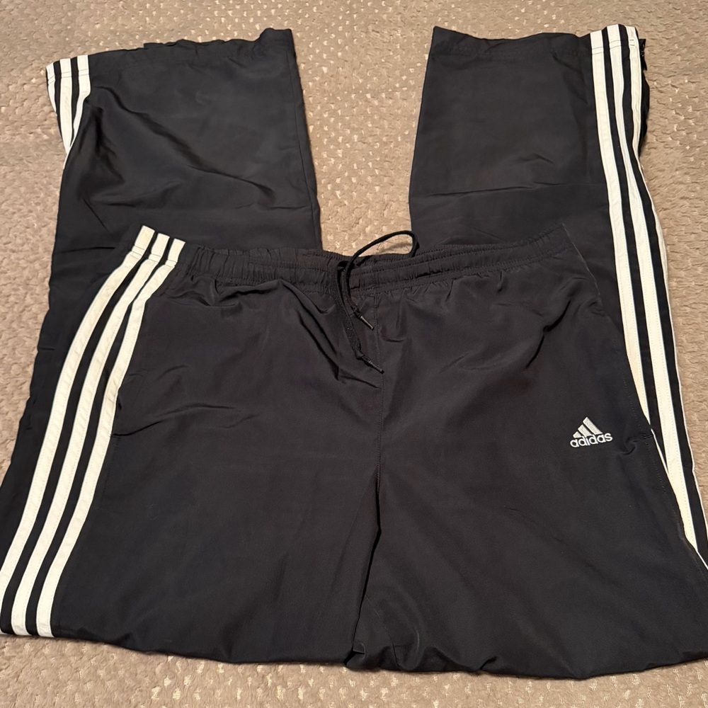 Adidas Black Mesh-Lined Athletic Pants